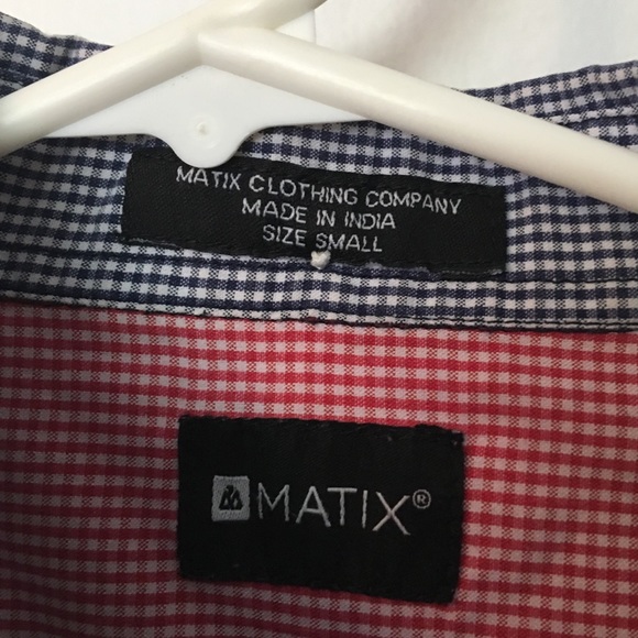 Blue and white plaid button down shirt - Picture 2 of 2